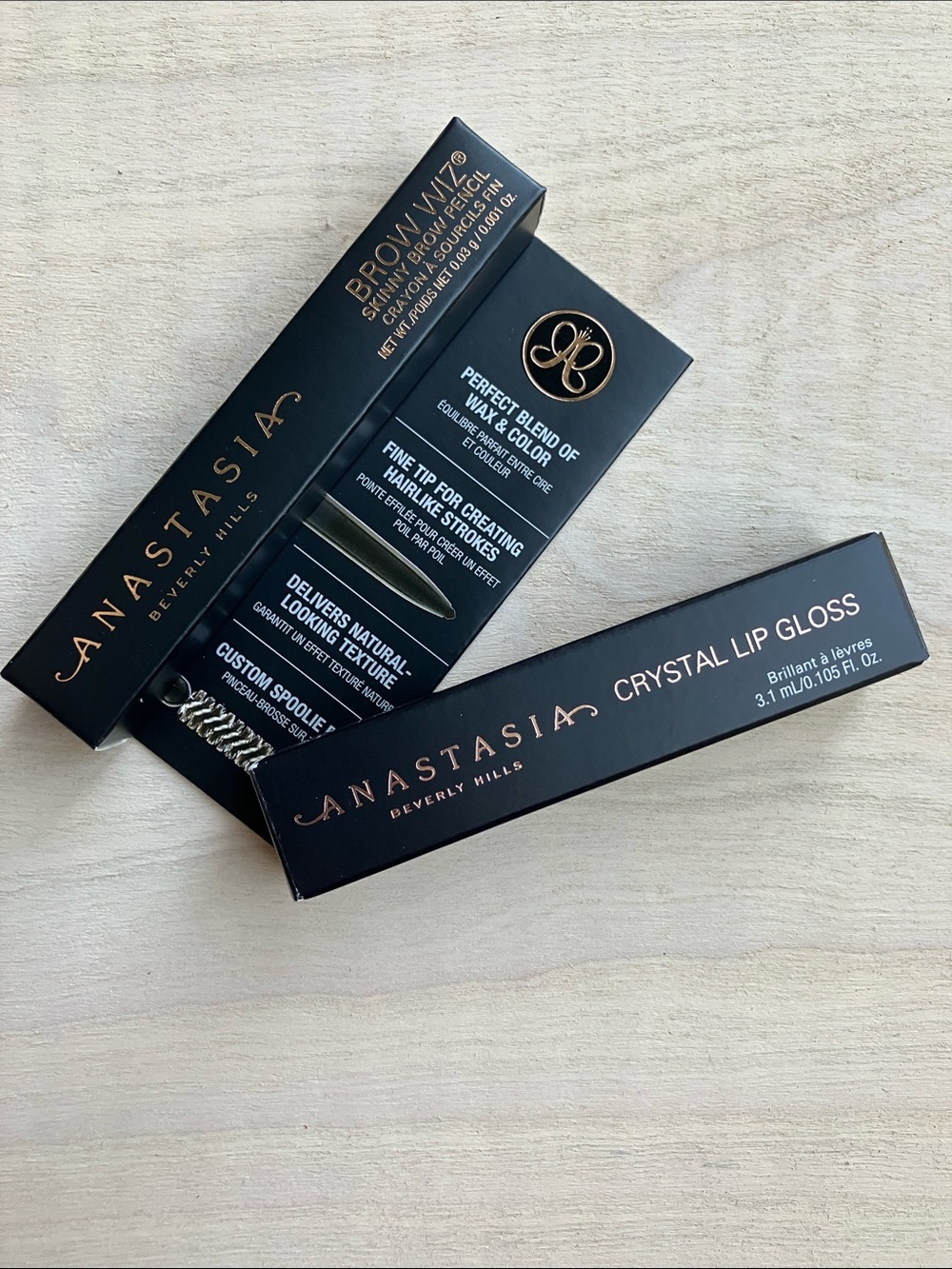 Anastasia Beverly Hills Crystal Lip Gloss  & Brow Wiz Skinny Brow Pencil (NWT)